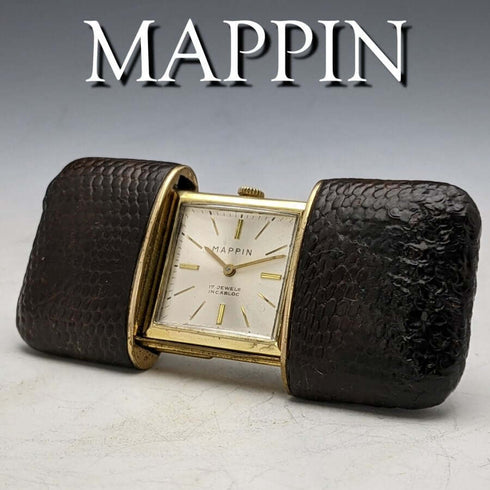 英国ヴィンテージ 動作良好 マッピン&ウェッブ パースウォッチ 機械式 17石 レザーケース